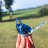 Azure Songbirds of Serenity - Handmade Blue Rose Large Resin Bird