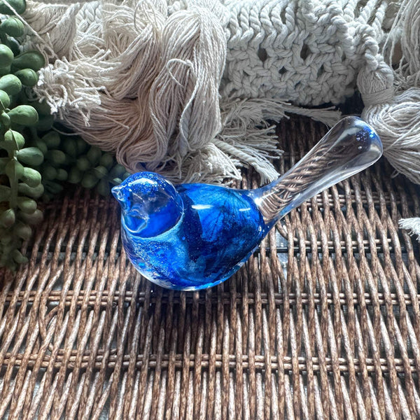 Azure Songbirds of Serenity - Handmade Blue Rose Large Resin Bird