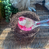 Wish Bird: Dandelion Dreams & Floral Whispers Handmade Resin Red Bird