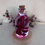 Berry Magic in a Bottle -Sparkling Red Berry Handmade Decor with Light