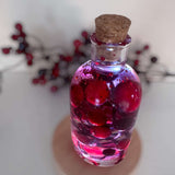 Berry Magic in a Bottle -Sparkling Red Berry Handmade Decor with Light