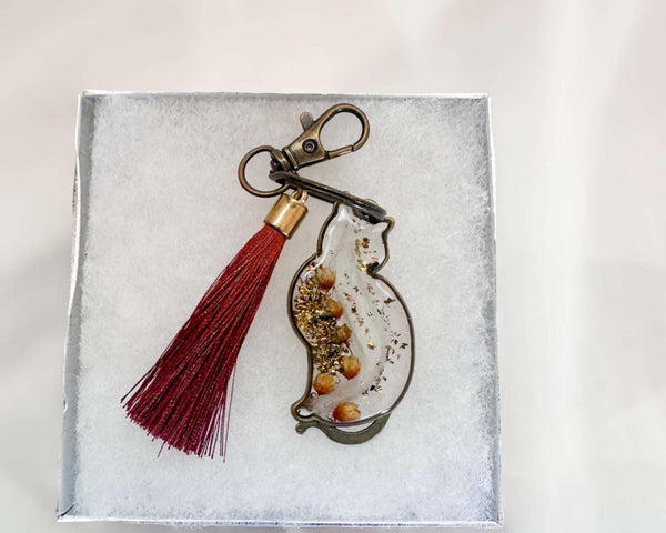 Memorial Pet Keepsake  - Handmade Custom Cat Resin Keychain