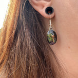 Mushroom Forest: Whimsical Drop Earring Set with Dried Botanicals