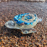 Ocean Treasure Turtle Trinket Tray–Handmade Resin Turtle with Seashell
