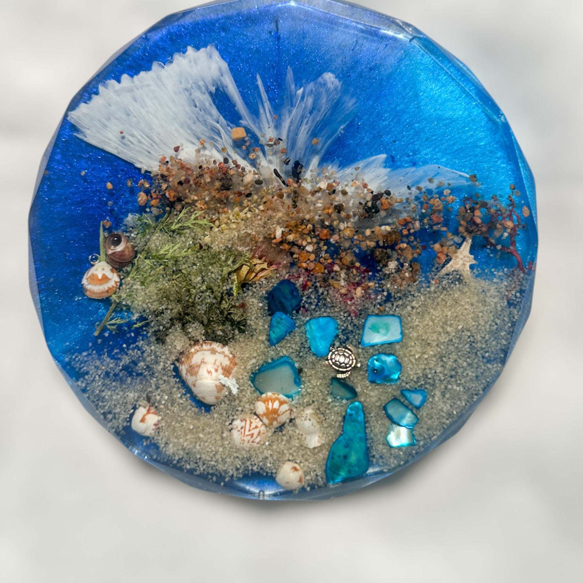 Ocean Wave Coaster Set of Four - Handmade Resin Beach Coasters