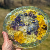 Pansy Garden Tray - Real Pressed Pansy Flower Resin Tray Home Décor