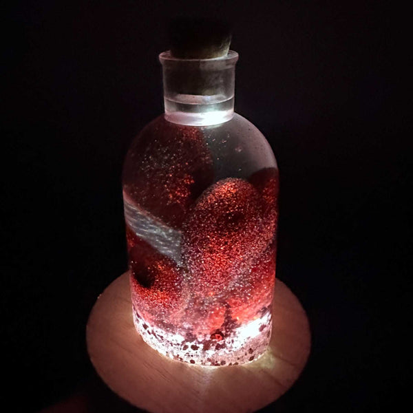 Love Potion Resin Bottle - Hanndmade Sparkling Heart Home Decor