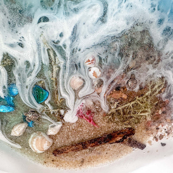 Ocean Breeze Seashell Porcelain Tray - Handmade Resin Seashell Tray
