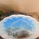 Ocean Breeze Seashell Porcelain Tray - Handmade Resin Seashell Tray