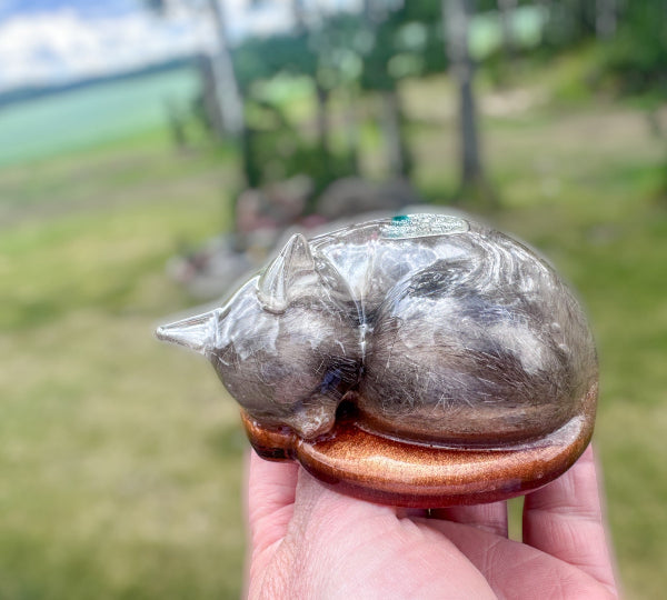 Handmade Cat Memorial with Fur