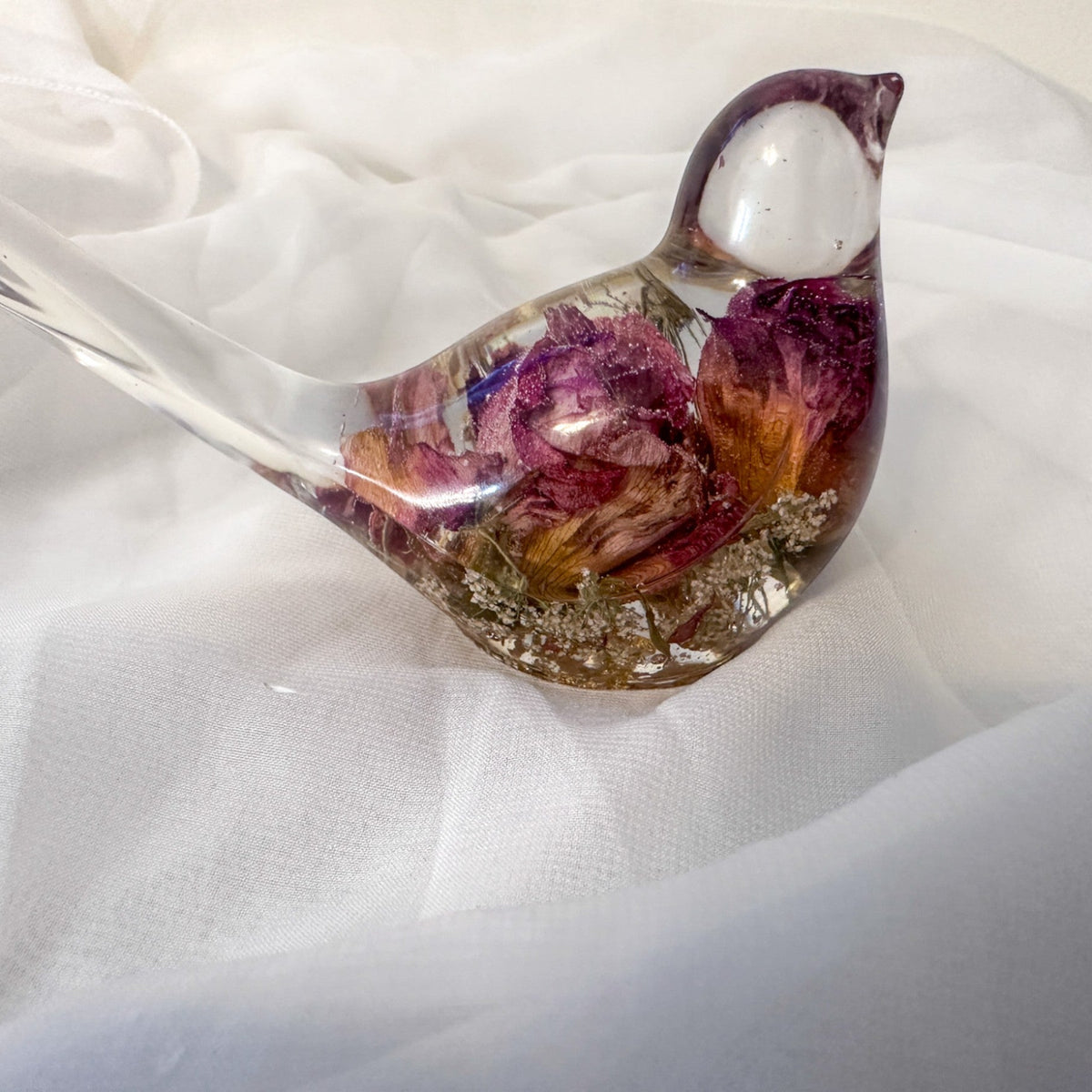 Floral Song Bird - Everlasting Rose Garden Handmade Resin Bird Decor