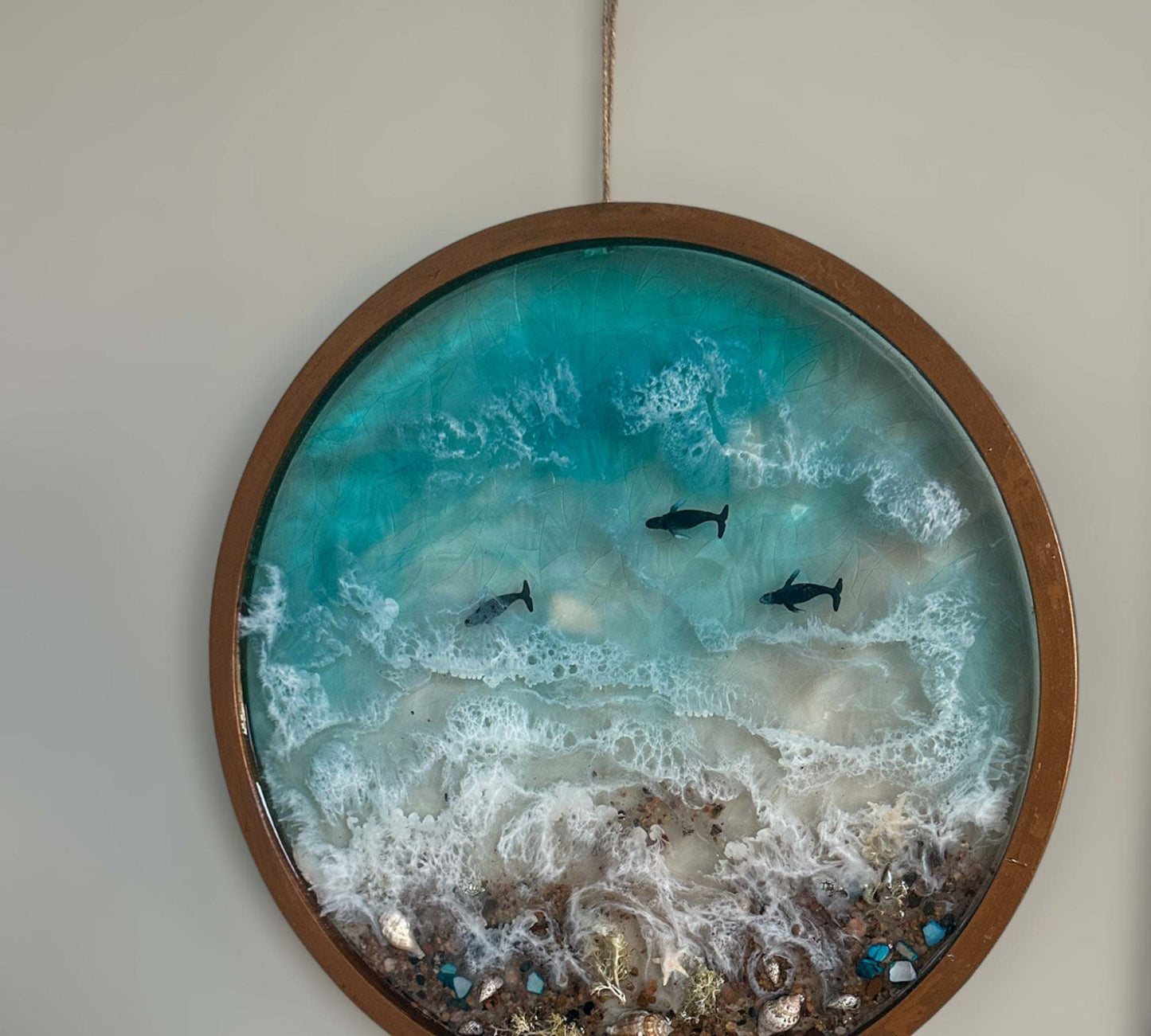 Seaside Portal - Handmade Ocean Inspired Whale Song Resin Wall Art