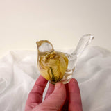 Golden Rose Songbird - Handmade Rose Botanical Resin Bird Decor