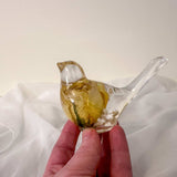 Golden Rose Songbird - Handmade Rose Botanical Resin Bird Decor