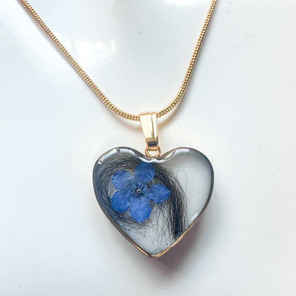 Pet Memorial Heart Pendant - Custom Resin Pet Keepsake Heart Pendant