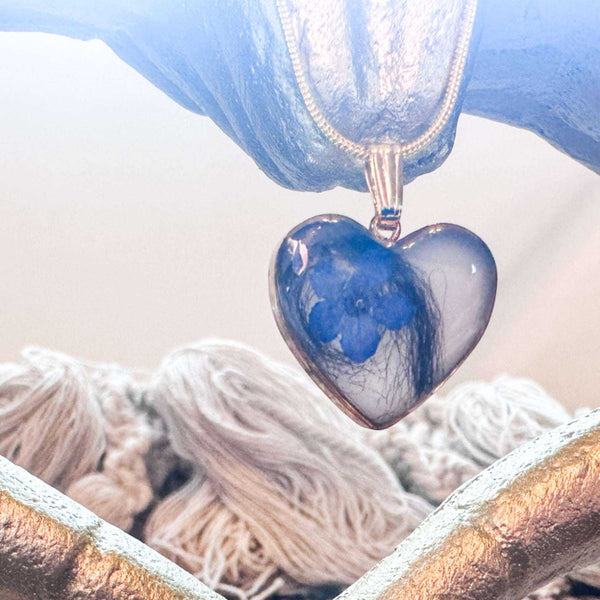 Pet Memorial Heart Pendant - Custom Resin Pet Keepsake Heart Pendant