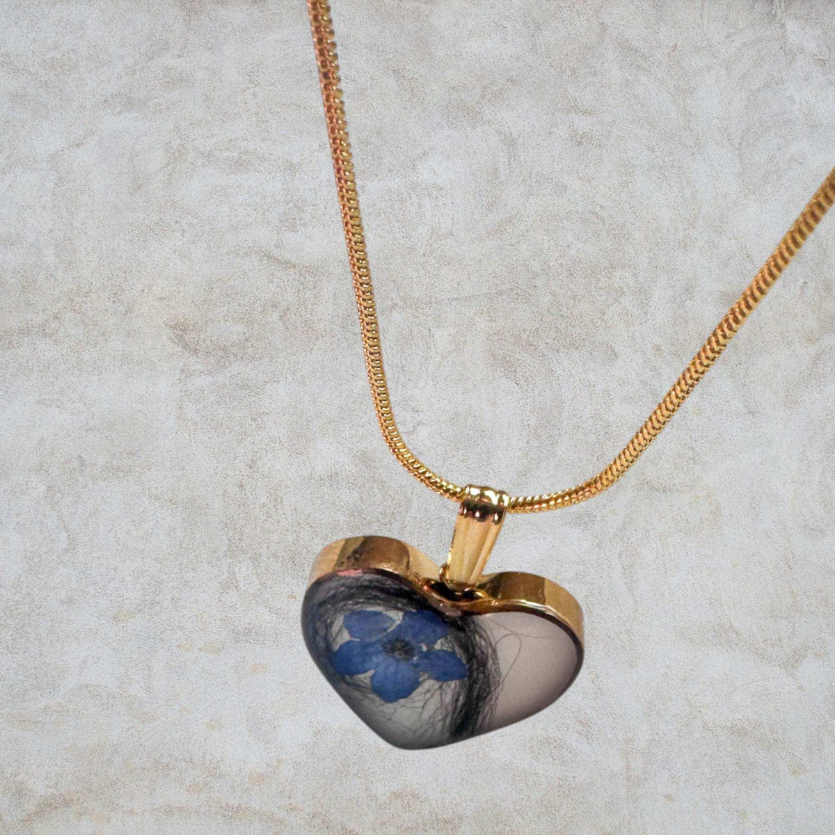 Pet Memorial Heart Pendant - Custom Resin Pet Keepsake Heart Pendant