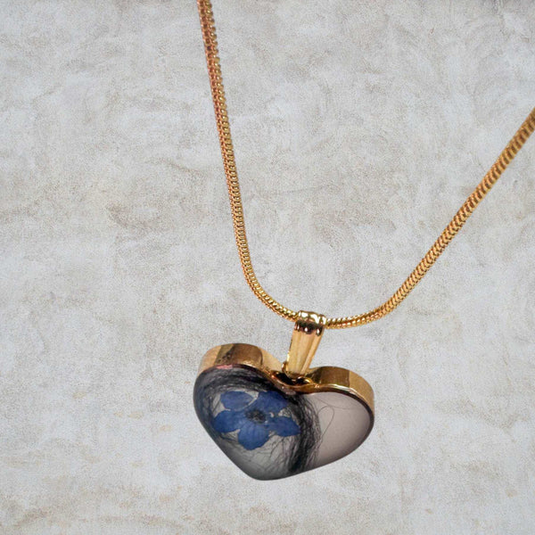Pet Memorial Heart Pendant - Custom Resin Pet Keepsake Heart Pendant