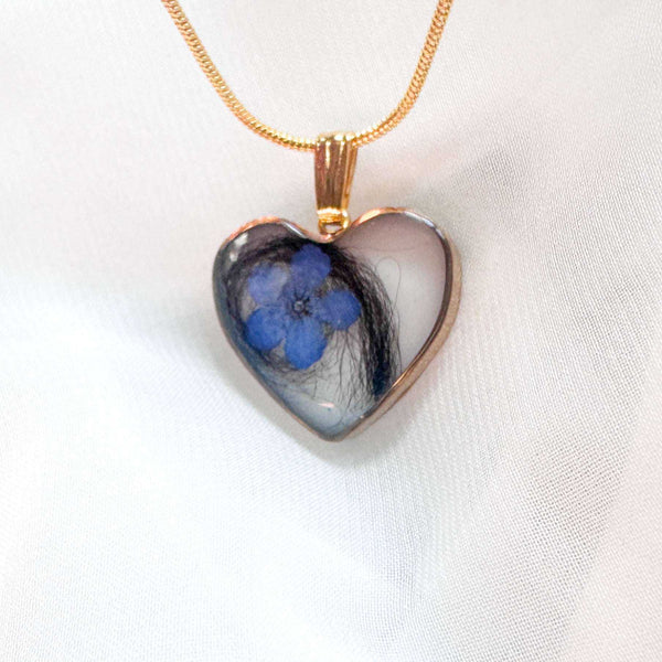 Pet Memorial Heart Pendant - Custom Resin Pet Keepsake Heart Pendant
