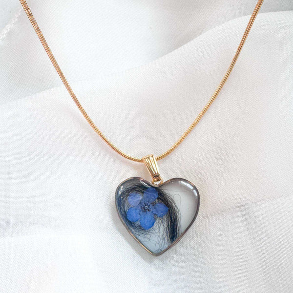 Pet Memorial Heart Pendant - Custom Resin Pet Keepsake Heart Pendant