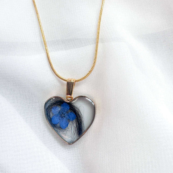 Pet Memorial Heart Pendant - Custom Resin Pet Keepsake Heart Pendant