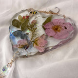 Whispering Wild Rose Heart Suncatcher - Handmade with Dried Wild Roses