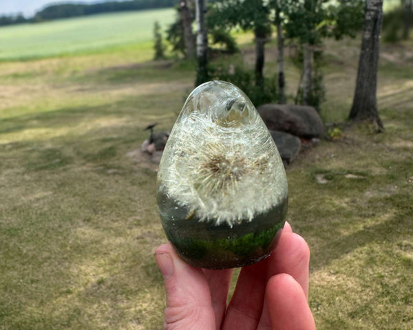 Enchanted Dandelion Wishing Bird - Handmade Resin Fairy Puff Bird