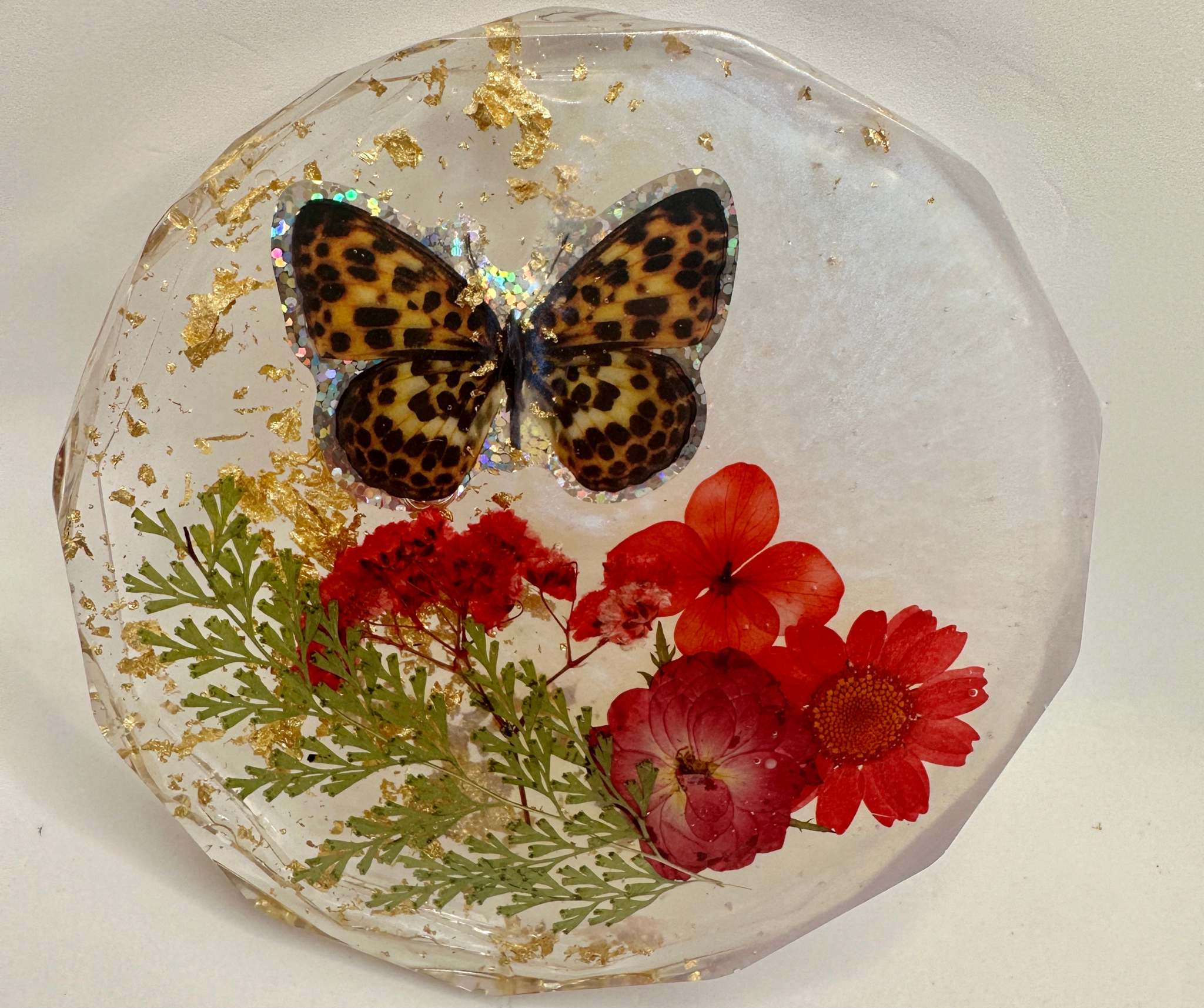 Butterfly Coasters Florals Butterflies Handmade Epoxy Resin Coaster Set