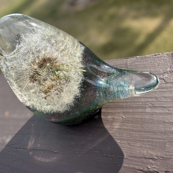 Enchanted Dandelion Wishing Bird - Handmade Resin Fairy Puff Bird