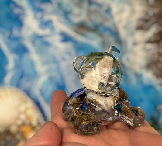 Ocean Inspired Adorable Handmade Coastal Bears with Ocean Charms