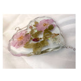 Wild Roses Handmade Heart Suncatcher - Real Dried Wild Roses