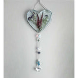 Enchanted Garden Heart Suncatcher - Pressed Flower Resin Decor