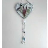 Enchanted Garden Heart Suncatcher - Pressed Flower Resin Decor