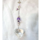 Pansy Garden Glow Resin Suncatcher - Handmade Purple Floral Magic