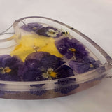 Pansy Garden Glow Resin Suncatcher - Handmade Purple Floral Magic