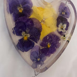 Pansy Garden Glow Resin Suncatcher - Handmade Purple Floral Magic