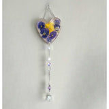 Pansy Garden Glow Resin Suncatcher - Handmade Purple Floral Magic