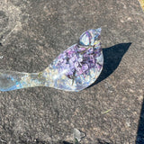 Forever Lilac Garden Bird - Handmade Real Lilac Blooms Resin Bird