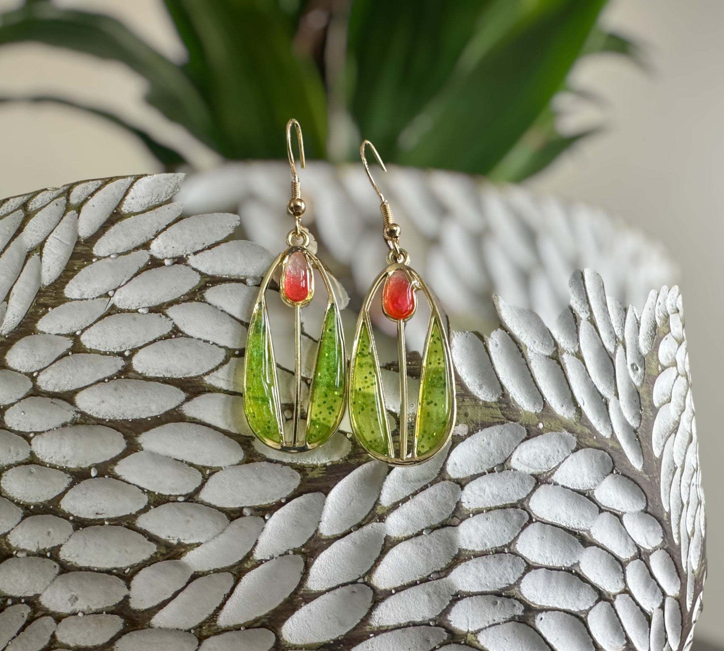 Handmade Spring Bloom Tulip Earrings - Garden Inspired Accessories