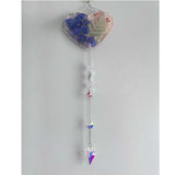 Secret Garden Glow Heart Handmade Suncatcher - Pansies & Butterflies