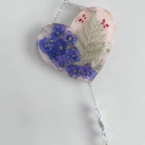 Secret Garden Glow Heart Handmade Suncatcher - Pansies & Butterflies