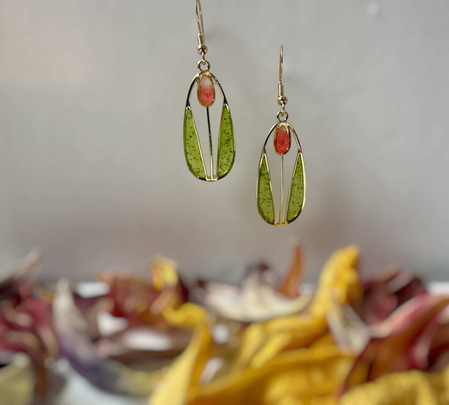 Handmade Spring Bloom Tulip Earrings - Garden Inspired Accessories