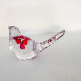 Floating Red Heart Bird - Handmade Red Heart Resin Bird Decor