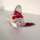 Floating Red Heart Bird - Handmade Red Heart Resin Bird Decor