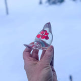 Floating Red Heart Bird - Handmade Red Heart Resin Bird Decor