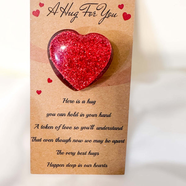 Pocket Hug - Pocketful of Hugs Handmade Resin Heart with Card