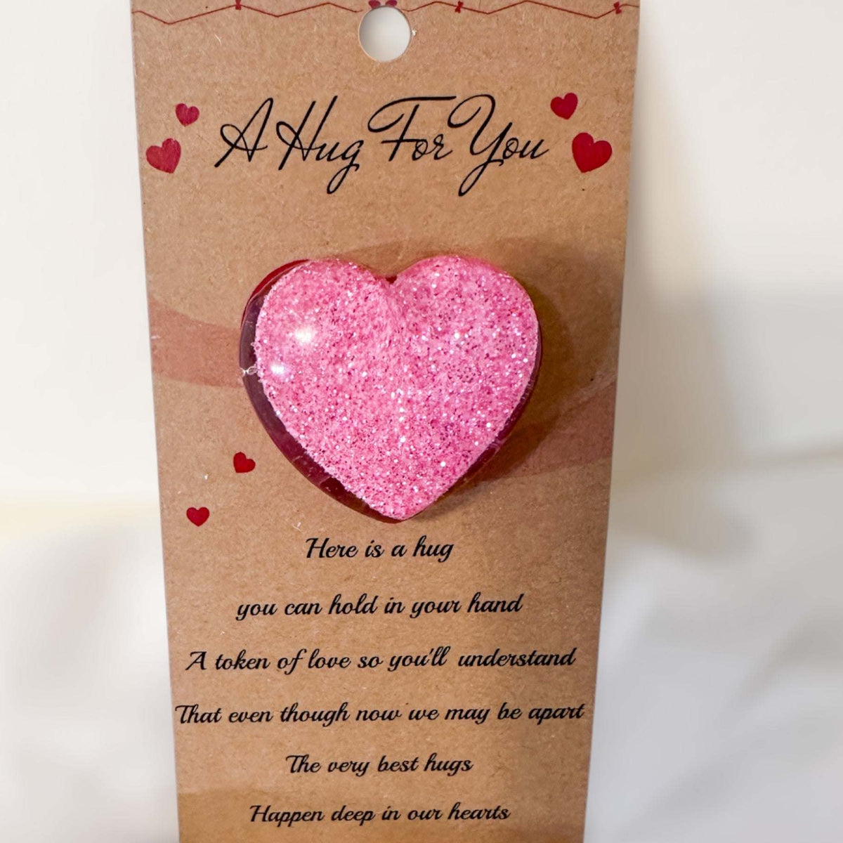 Pocket Hug - Pocketful of Hugs Handmade Resin Heart with Card