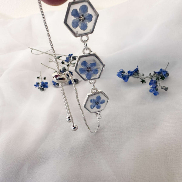 Forget-Me-Not Blossom Bracelet - Real Flower Handmade Resin Jewelry