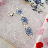 Forget-Me-Not Blossom Bracelet - Real Flower Handmade Resin Jewelry