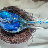 Azure Songbirds of Serenity - Handmade Blue Rose Large Resin Bird